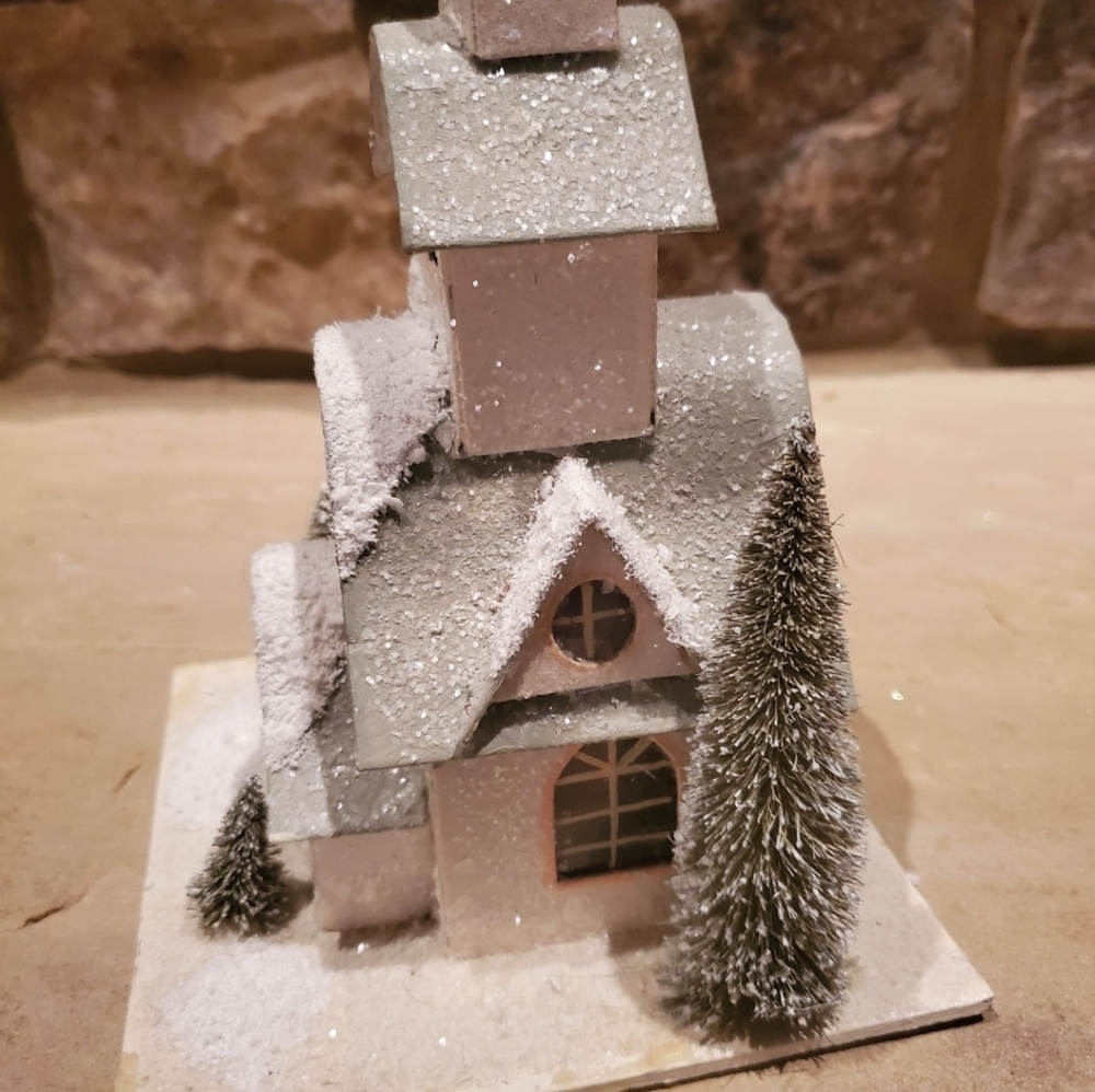Snowy Village Christmas House with Trees - Picture 2 of 6